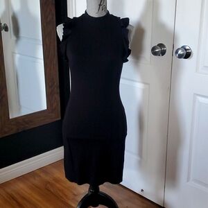 LM Studios Italy little black ruffle dress size xs